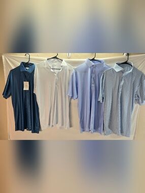 Lot of 4 Collars & Co Men's Large Polo Shirts Regular & Featherweight NWT & NWOT